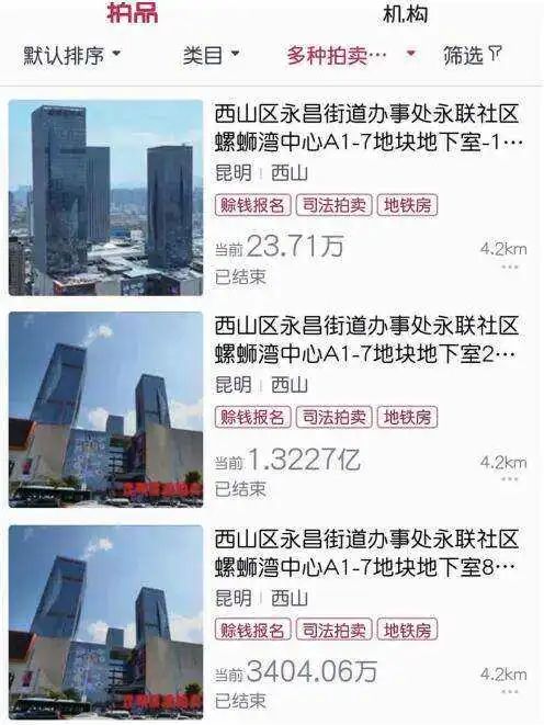 开发商无力偿还债务，昆明这一知名商场460余间商铺被拍卖
