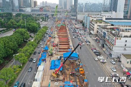 长沙地铁7号线红星大市场站主体全面动工 长沙地铁7号线红星大市场站主体全面动工