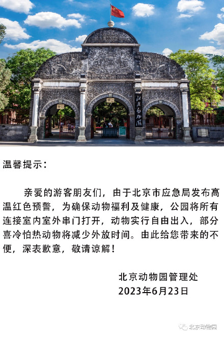 太热了！因高温北京动物园调整动物外放时间