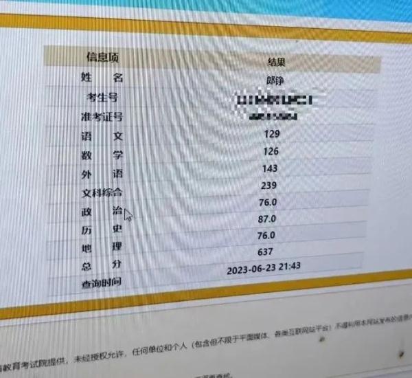 列四川省前30 !“敬礼娃娃”郎铮文科637分,有望进北大! 列四川省前30 !“敬礼娃娃”郎铮文科637分,有望进北大!