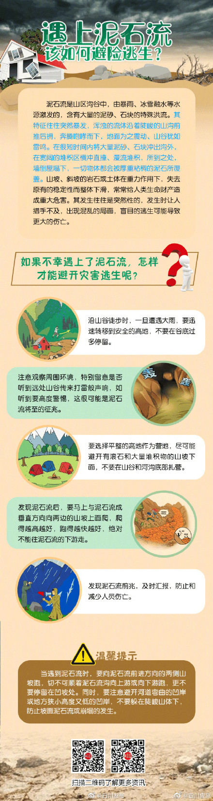 当遭遇泥石流灾害时，该如何避险逃生？