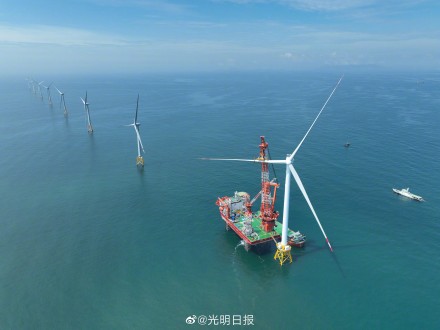16兆瓦海上风机转一圈可发34.2度电