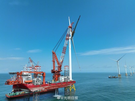 16兆瓦海上风机转一圈可发34.2度电