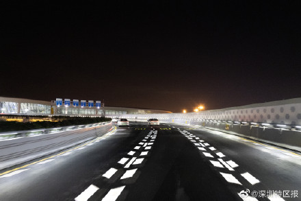 深圳领航高架桥试点新标线 深圳领航高架桥试点新标线