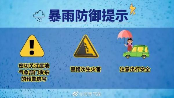 今起三天，河南迎大范围降雨，多地大雨、局地大暴雨+雷暴大风