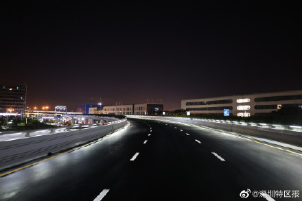 深圳领航高架桥试点新标线 深圳领航高架桥试点新标线