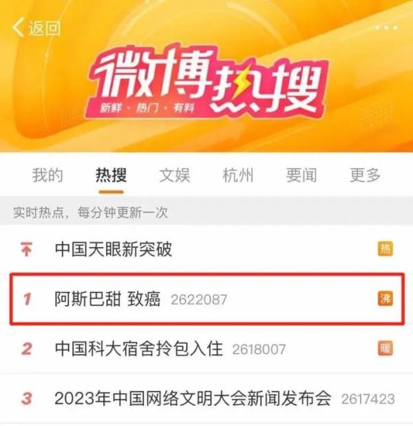 阿斯巴甜致癌？世卫组织：7月14日将回应