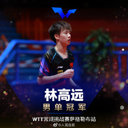 WTT常规挑战赛萨格勒布站：国乒包揽男子单打冠亚军