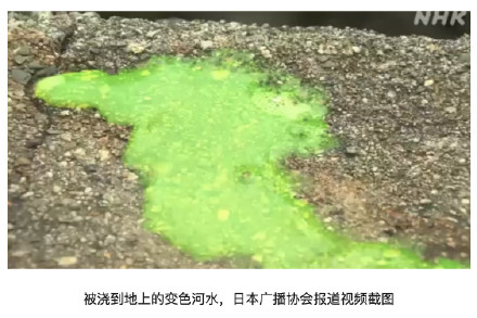 日媒：日本一地河水颜色突然变成荧光绿，当地政府呼吁民众不要触碰