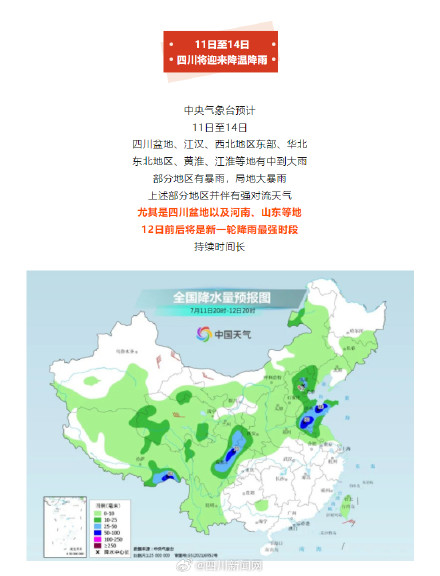 明日入伏，四川会更热吗？四川11日至14日将迎来降温降雨