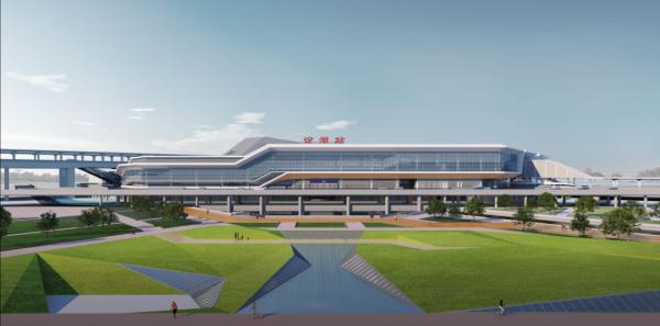 沪苏湖铁路汾湖站站房工程开工建设，将建为综合交通枢纽车站