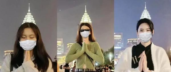 上海外滩打卡新玩法：合掌祈祷，头顶皇冠！不求好看，但求好笑