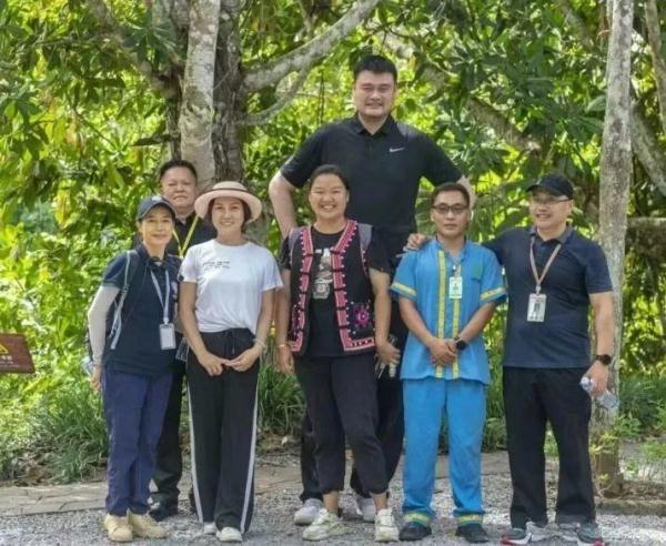 网友偶遇姚明一家出游：像极了老师和小学生合影