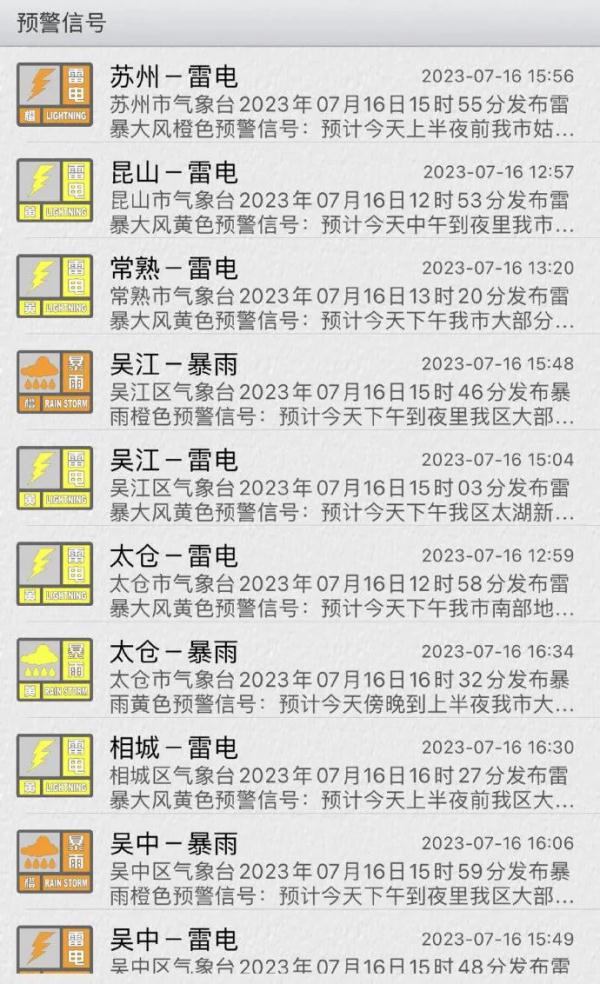 局地有小冰雹！江苏多地发布预警