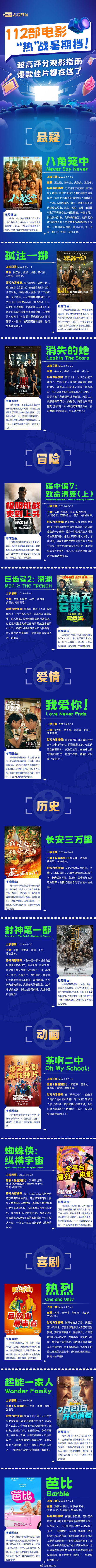 112部电影“热”战暑期档｜超高评分观影指南 爆款佳片都在这了！