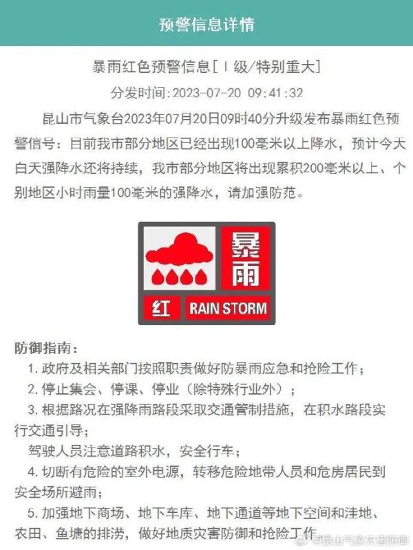 升级!江苏多地发布暴雨红色预警 升级!江苏多地发布暴雨红色预警