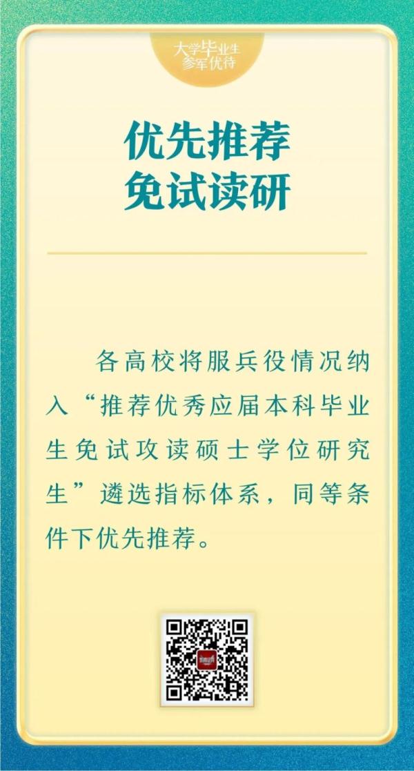 2023年大学毕业生参军优待来了！