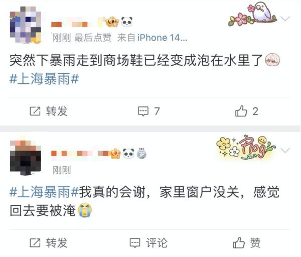 雷声滚滚，双黄预警！暴雨横扫上海中心城区，网友：下了一条河