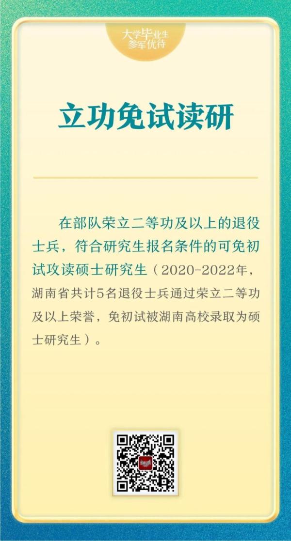2023年大学毕业生参军优待来了！