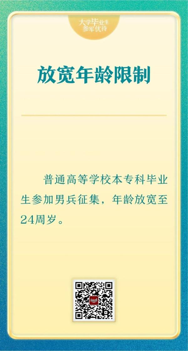 2023年大学毕业生参军优待来了！