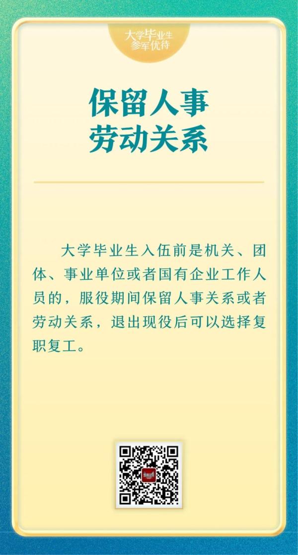 2023年大学毕业生参军优待来了！