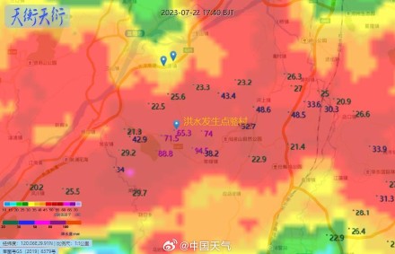浙江杭州富阳遭遇短时强降雨引发山洪