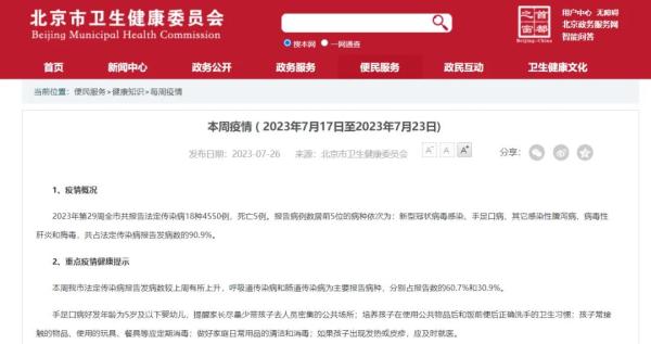 北京最新疫情周报：报告数较上周有所上升，新冠仍列第一