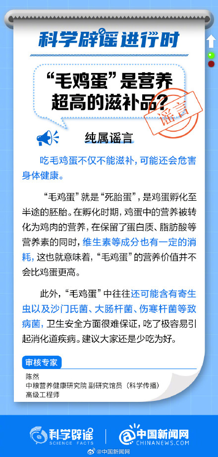 吃毛鸡蛋可能会有健康隐患