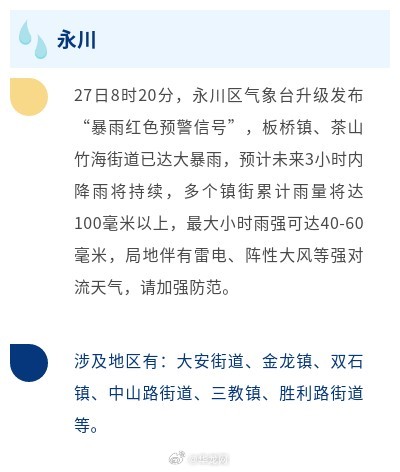暴雨红色预警！重庆璧山、荣昌、大足、永川、潼南注意防范