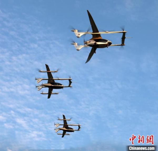 峰飞航空科技完成首次吨级eVTOL三机编队飞行 峰飞航空科技完成首次吨级eVTOL三机编队飞行
