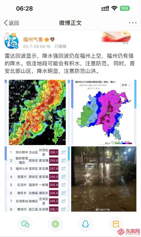 公交停运！部分地铁口关闭！福州多地雨量超300毫米！防暴雨Ⅰ级应急响应启动！