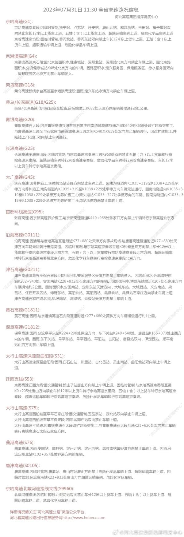 强降雨持续！石家庄等8地启动 Ⅰ 级应急响应！公交、列车运行最新消息……