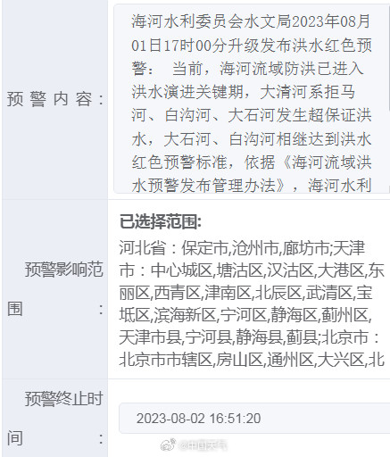 海河流域降水量超400亿立方米 雨减弱了洪涝影响还需关注