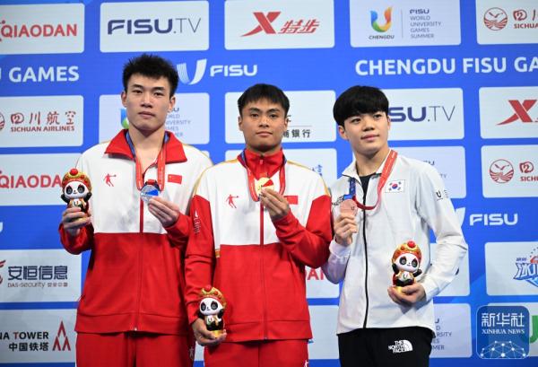 成都大运会|中国选手包揽跳水男子3米跳板冠亚军 成都大运会|中国选手包揽跳水男子3米跳板冠亚军