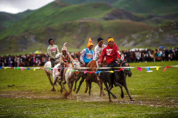 西藏日喀则传统赛马传递马背上的风情