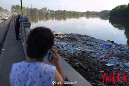 涿州灾后天晴 北拒马河漂流物中的洪水印记