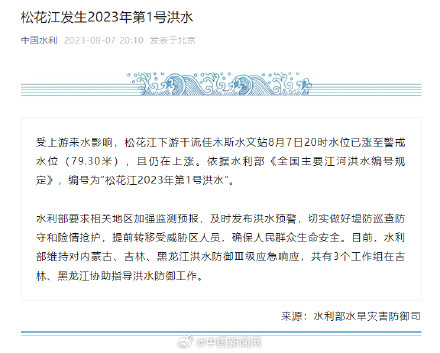 松花江2023年第1号洪水 松花江2023年第1号洪水