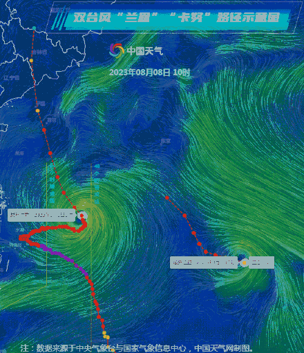 台风卡努和兰恩双台共舞