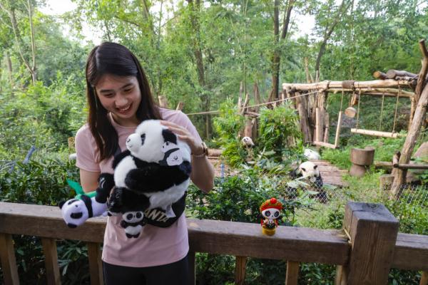 当”蝶后“雨霏遇见熊猫”花花“