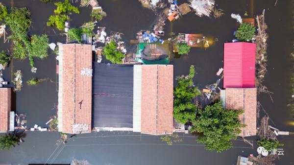 东淀蓄滞洪区内第六埠村，最新航拍画面
