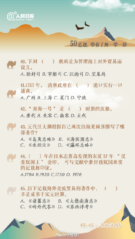 长知识！50题认识一带一路