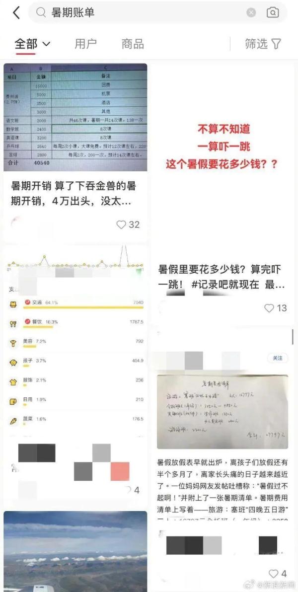 暑假还没结束，已经花了五六万！家长晒账单：再不开学钱包遭不住了