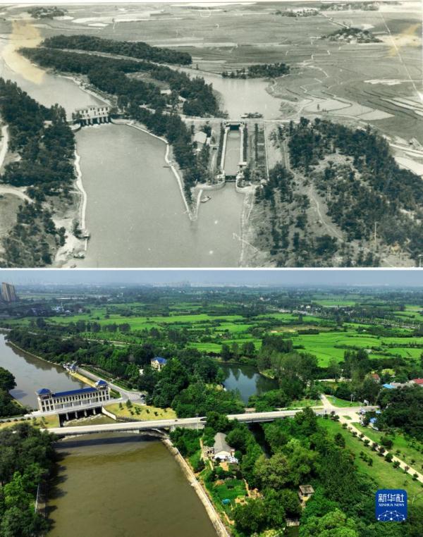 新老照片感受淠史杭灌区发展之变 新老照片感受淠史杭灌区发展之变