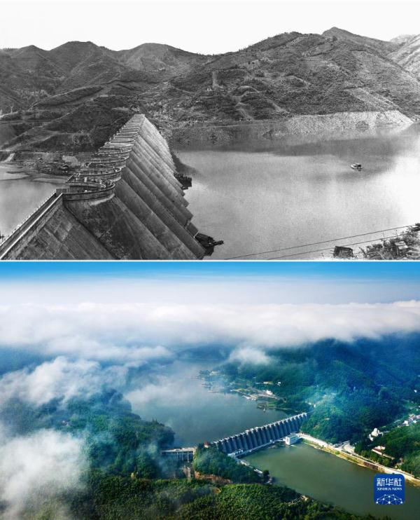 新老照片感受淠史杭灌区发展之变 新老照片感受淠史杭灌区发展之变