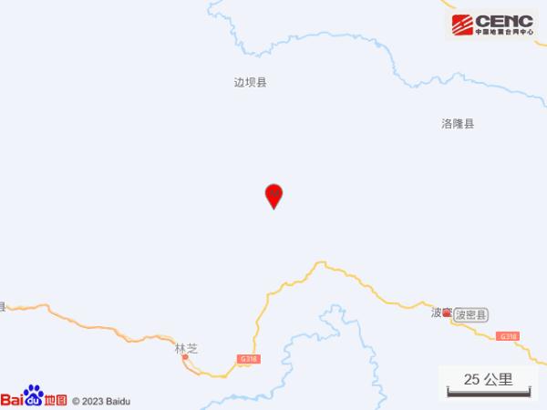 西藏林芝市波密县发生4.3级地震