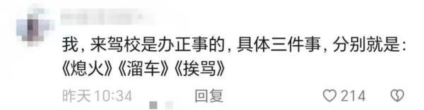 “我来驾校只办三件事,熄火、溜车和挨骂……” “我来驾校只办三件事,熄火、溜车和挨骂……”