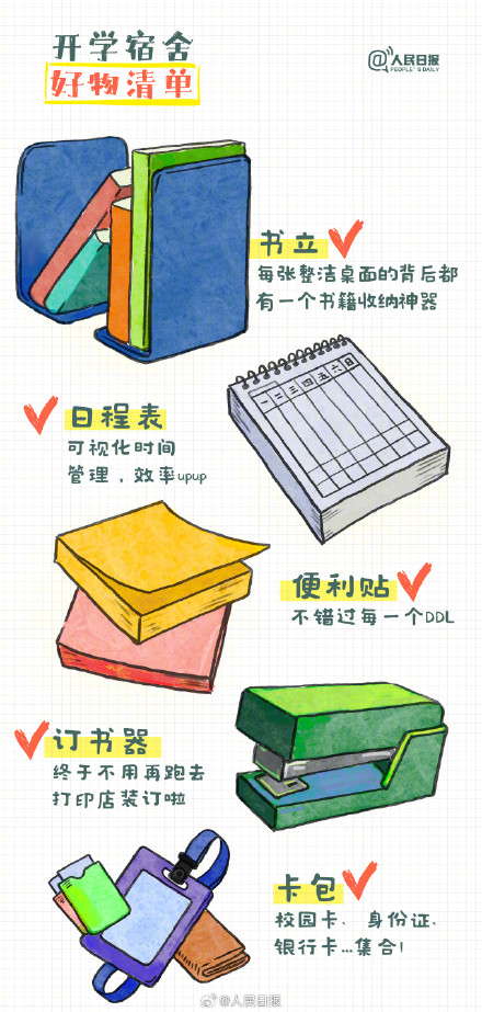转发收藏！一人一个大学宿舍必备好物
