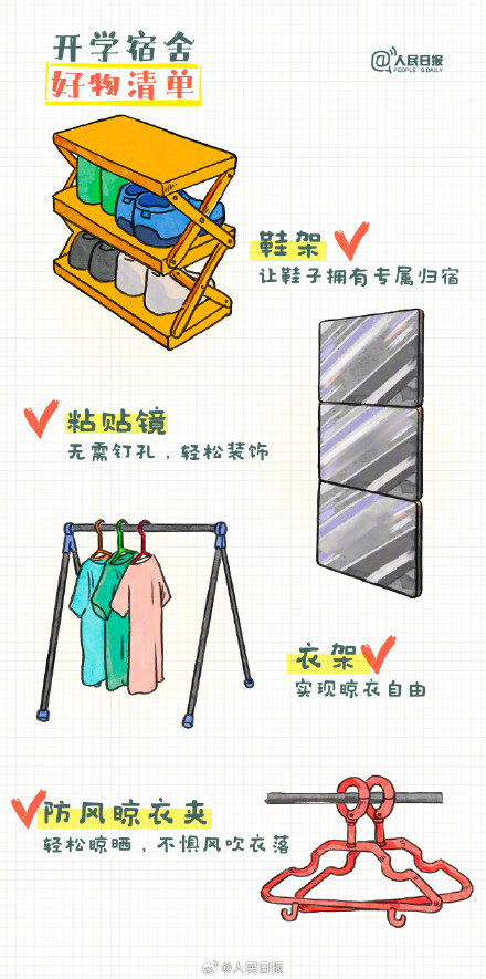 转发收藏！一人一个大学宿舍必备好物