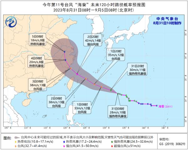 “海葵”将于9月1日夜间到2日上午进入东海海域！又有新台风生成，目前“三台共舞”