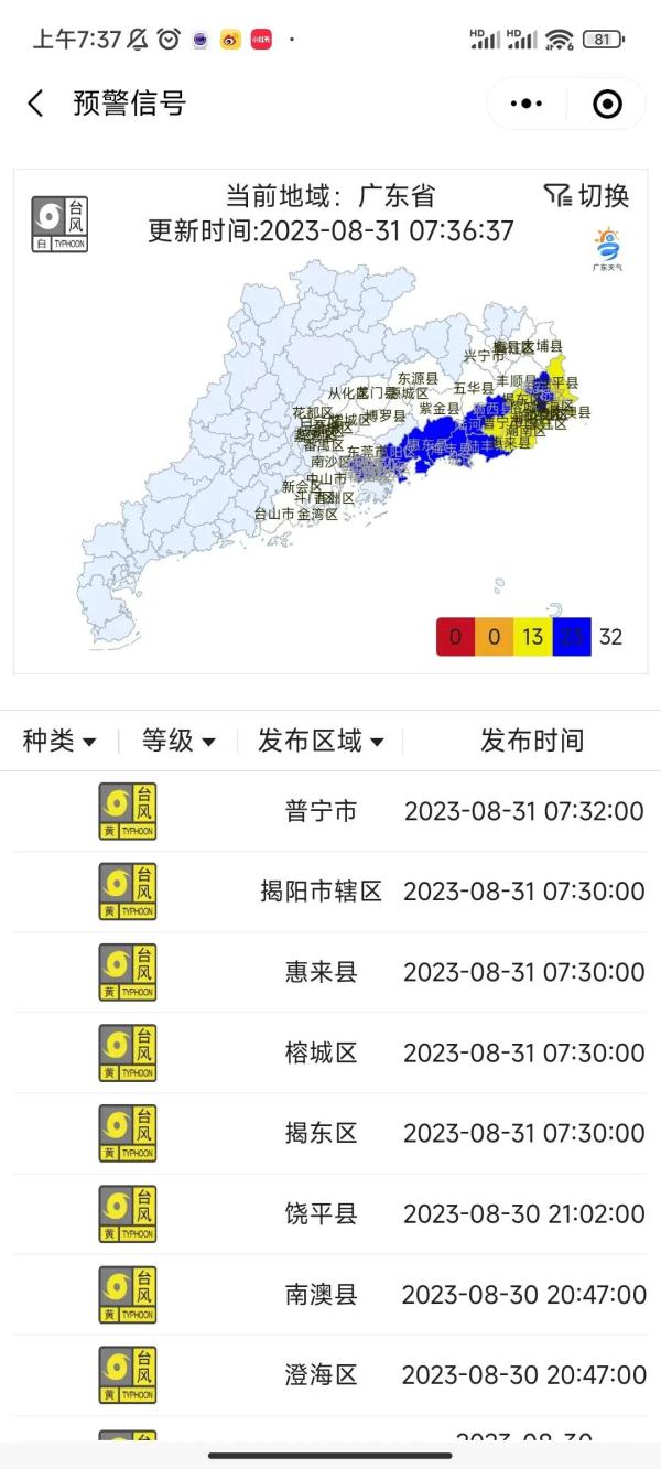 最高级别红色预警！“苏拉”或于明天在广东至香港一带沿海登陆，广东一地宣布“五停”！
